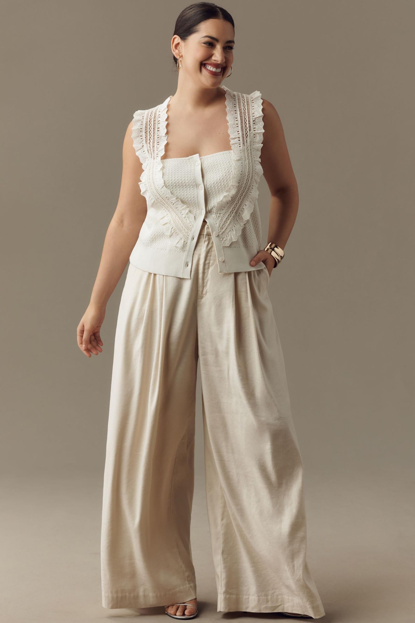 Pilcro Crafted Bib Knit Top