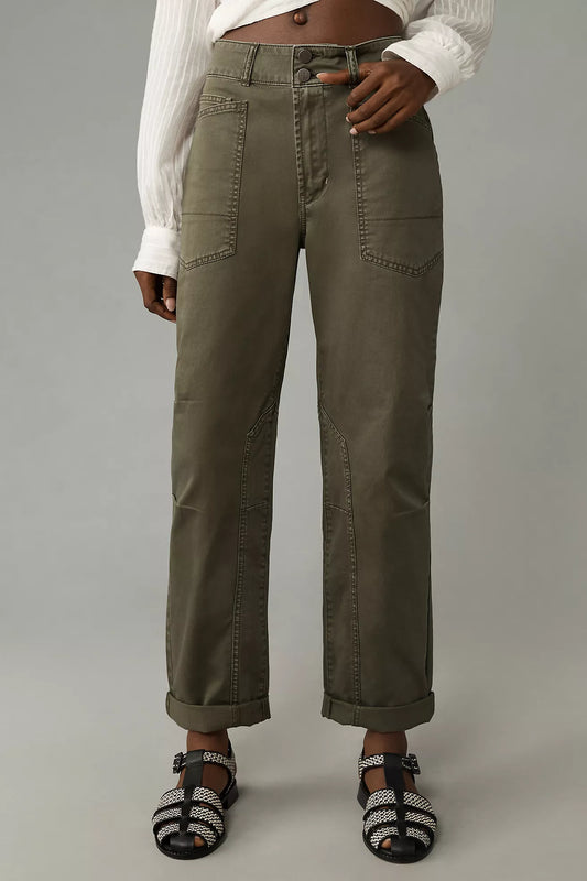 The Wanderer Mid-Rise Relaxed-Leg Pants by Pilcro