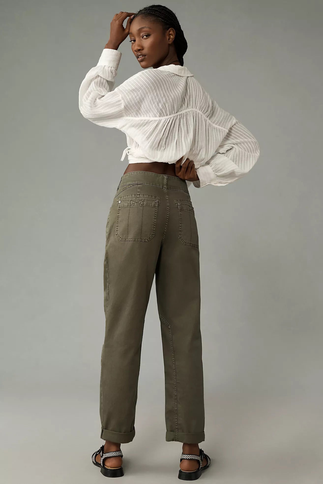 The Wanderer Mid-Rise Relaxed-Leg Pants by Pilcro