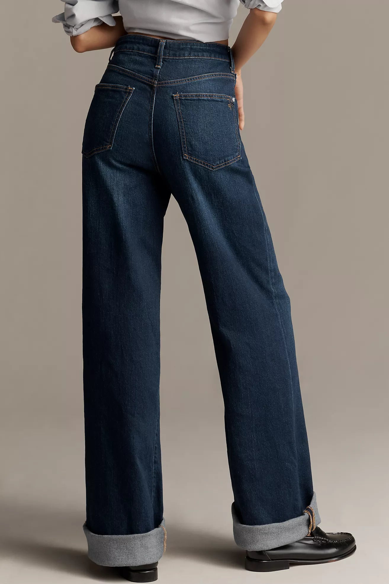 The Austyn High-Rise Cuffed Wide-Leg Jeans by Pilcro