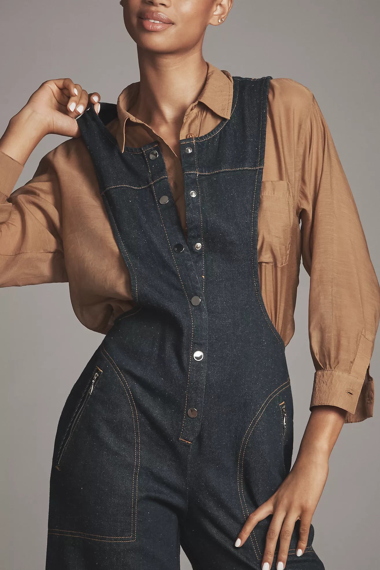 Maeve Button-Front Jumpsuit