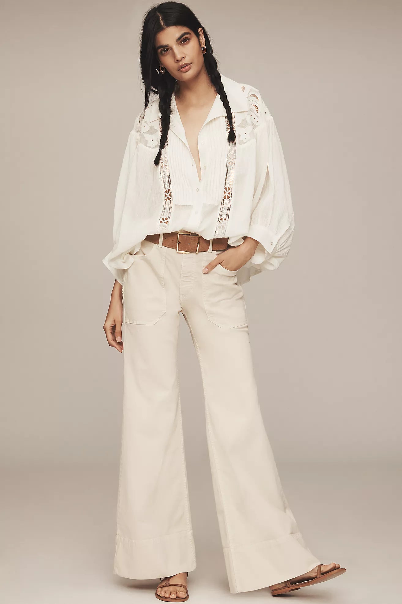 The Rylan Relaxed High-Rise Flare Pants by Pilcro