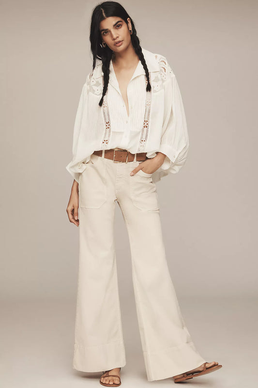 The Rylan Relaxed High-Rise Flare Pants by Pilcro