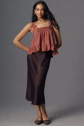 Load image into Gallery viewer, Maeve Smocked Ruffle-Hem Swing Tank Top
