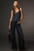 Load image into Gallery viewer, Pilcro Embroidered Peplum Corset Top
