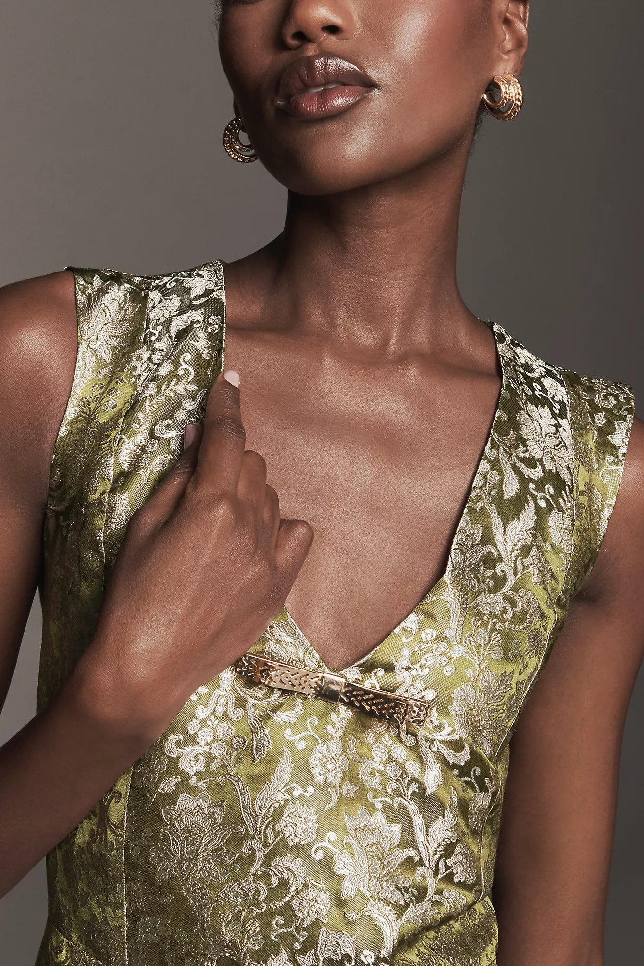 Maeve Sleeveless Brocade Shift Mini Dress
