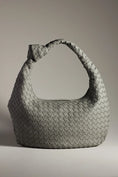 Load image into Gallery viewer, The Brigitte Woven Faux-Leather Satchel Bag by Melie Bianco: Oversized Edition
