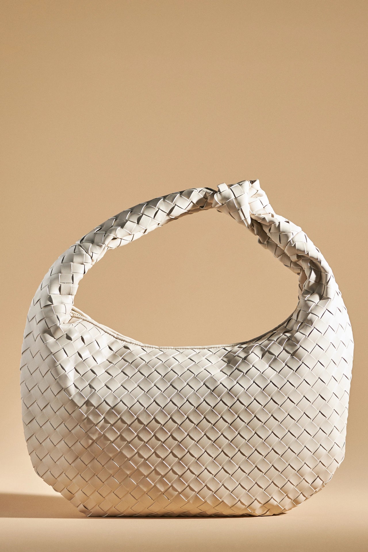 The Brigitte Woven Faux-Leather Satchel Bag by Melie Bianco: Oversized Edition