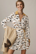 Load image into Gallery viewer, Maeve Long-Sleeve Printed Wrap Mini Shirt Dress
