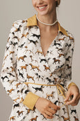 Load image into Gallery viewer, Maeve Long-Sleeve Printed Wrap Mini Shirt Dress
