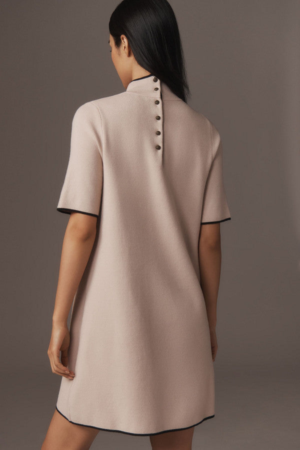 The Annalise Mock-Neck Mini Sweater Dress by Maeve