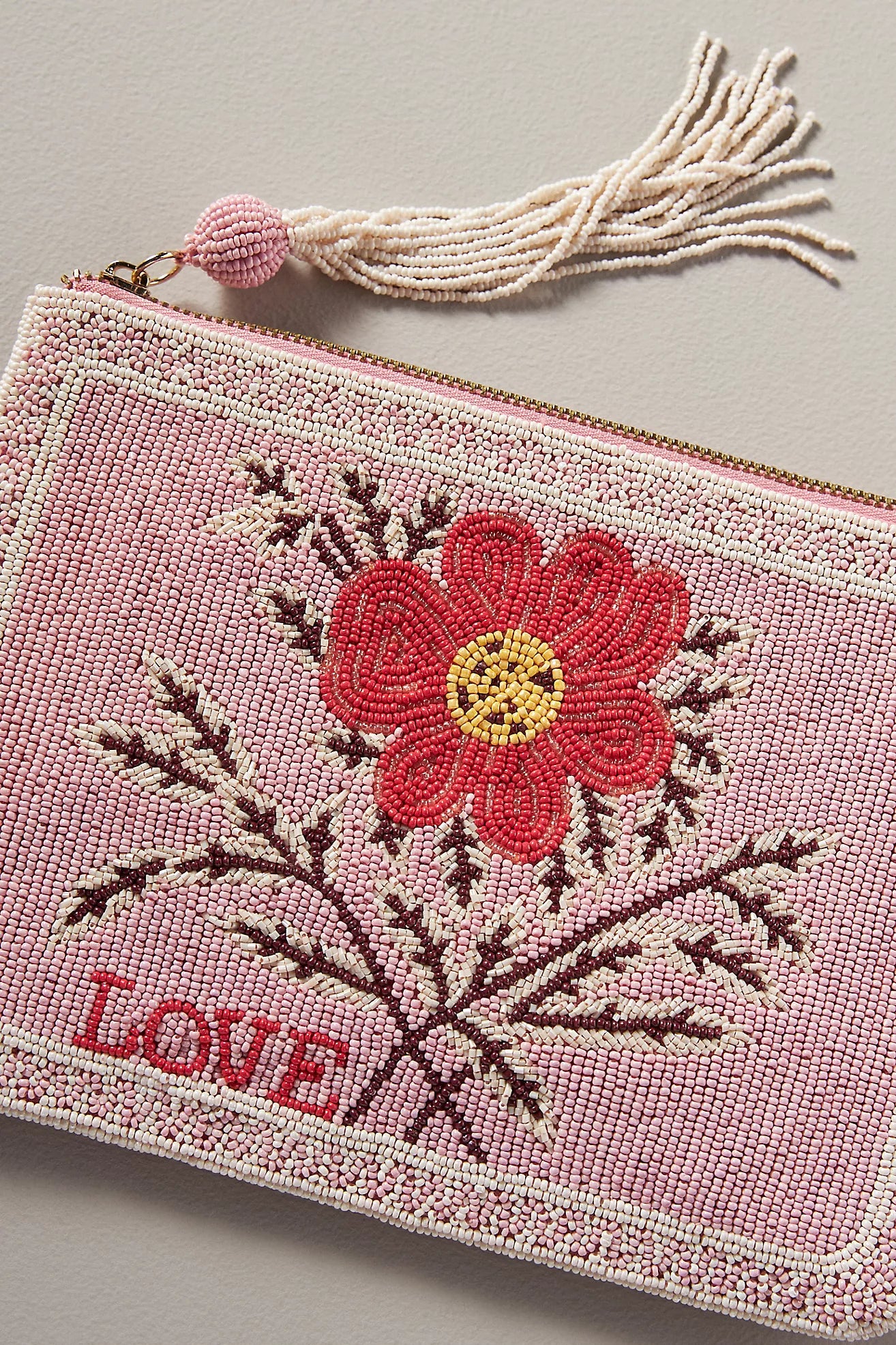 Beaded Flat Pouch: Garden Party Edition