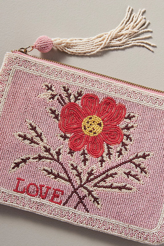 Beaded Flat Pouch: Garden Party Edition