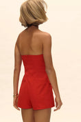 Load image into Gallery viewer, Maeve Strapless Linen Blazer Romper
