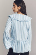 Load image into Gallery viewer, Maeve Cotton Long-Sleeve Collared Blouse
