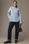 Load image into Gallery viewer, Maeve Cotton Long-Sleeve Collared Blouse

