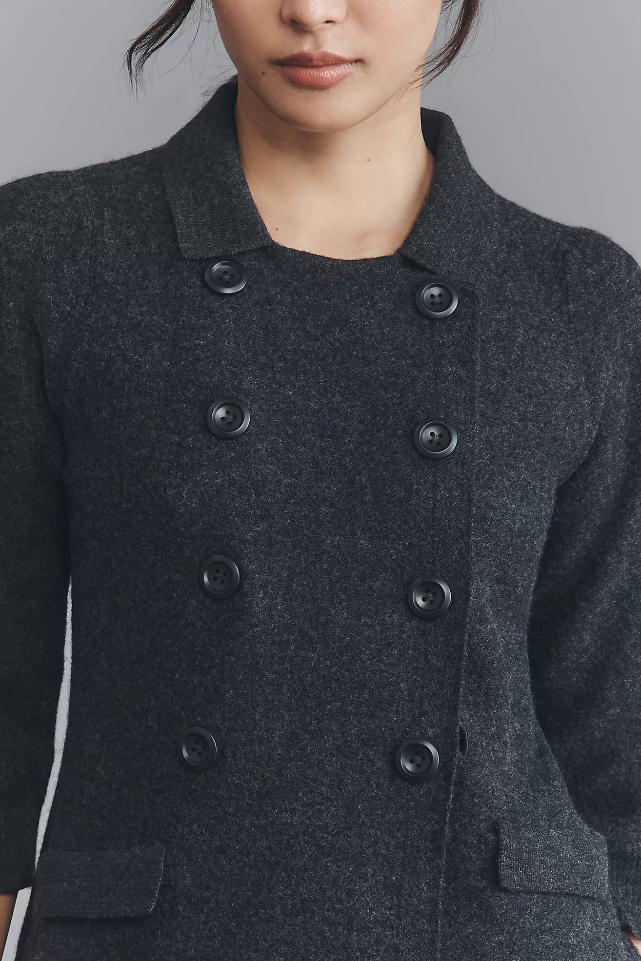 Maeve Double-Breasted Merino Wool Long Cardigan Sweater