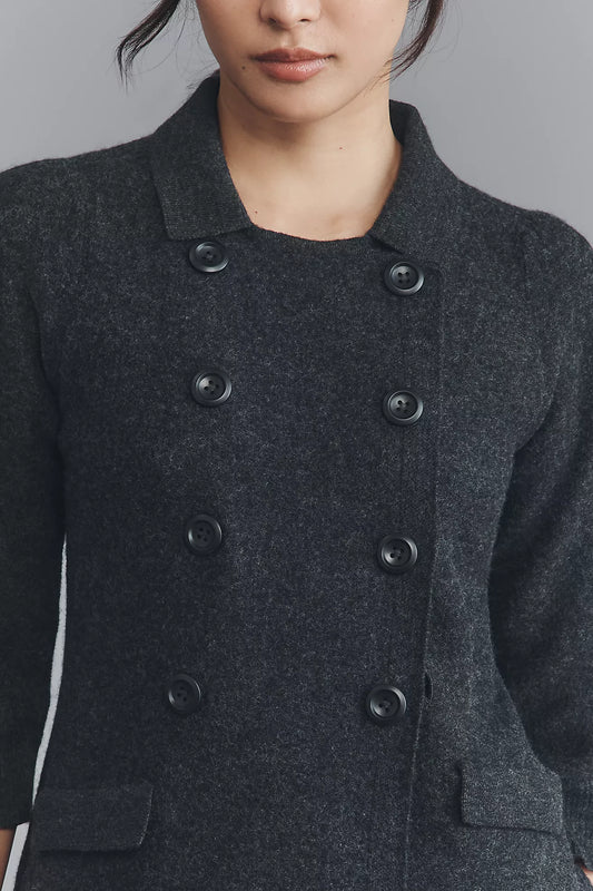 Maeve Double-Breasted Merino Wool Long Cardigan Sweater