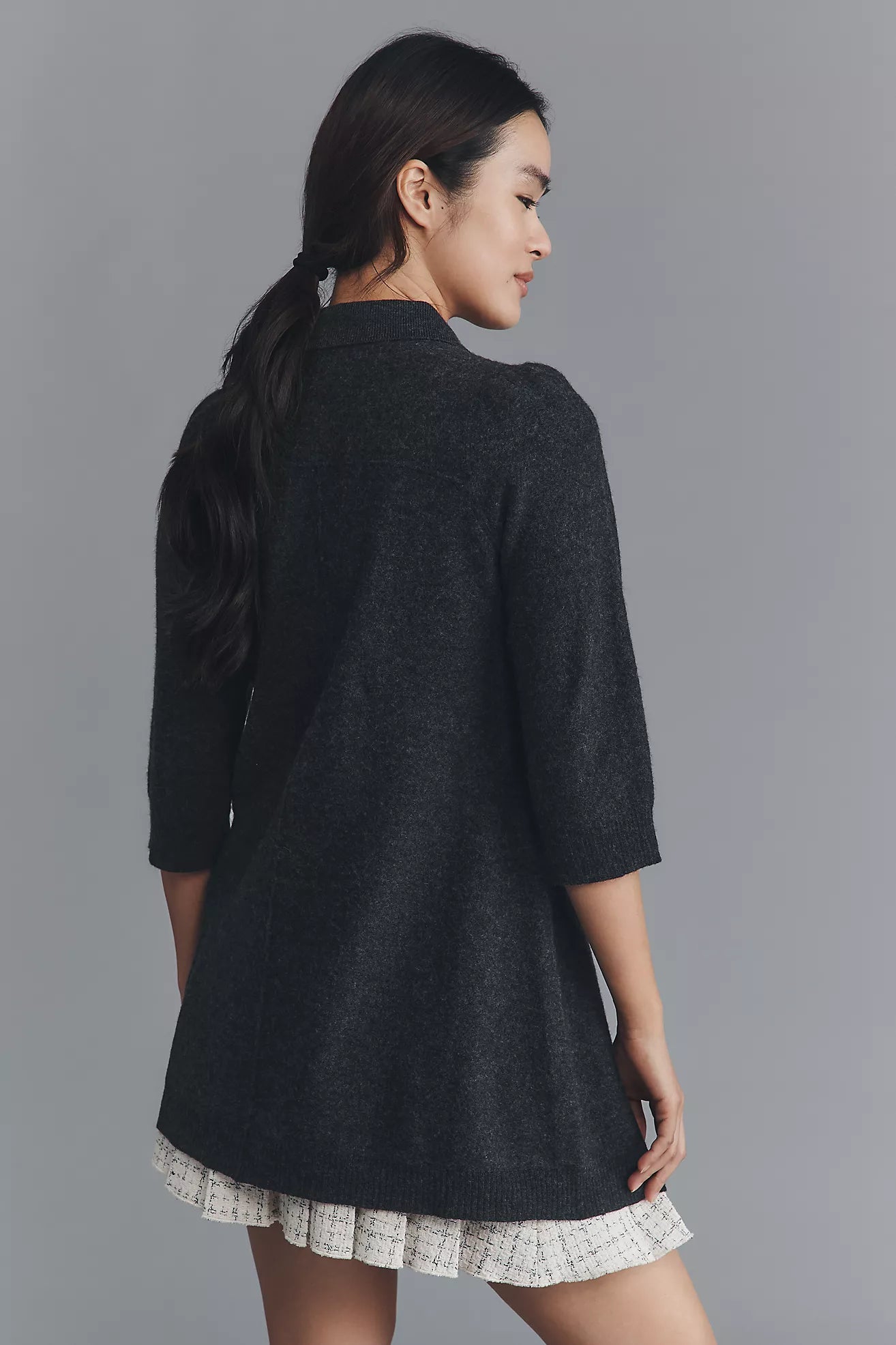 Maeve Double-Breasted Merino Wool Long Cardigan Sweater