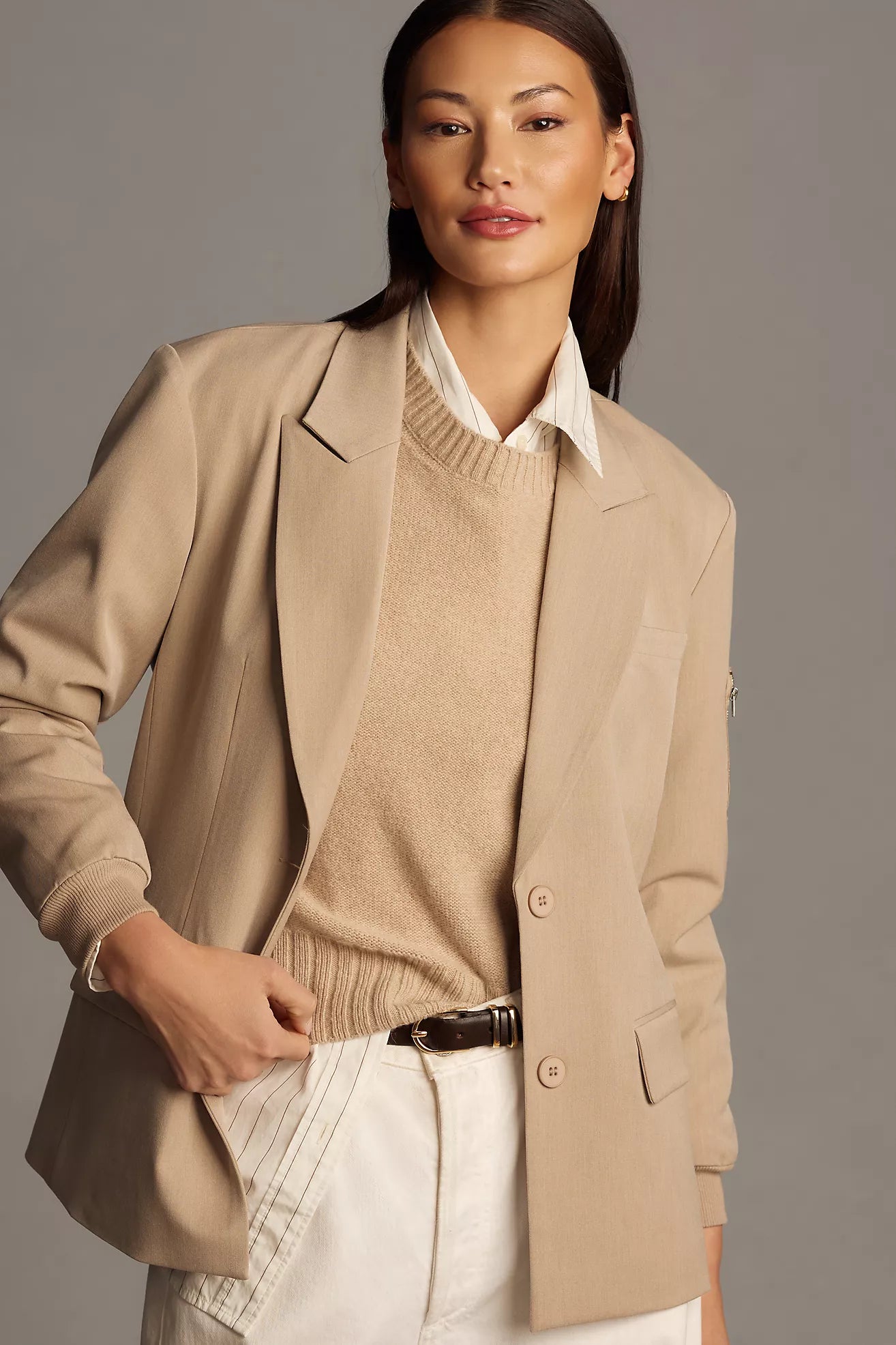 DOLAN Relaxed Bomber-Sleeve Blazer