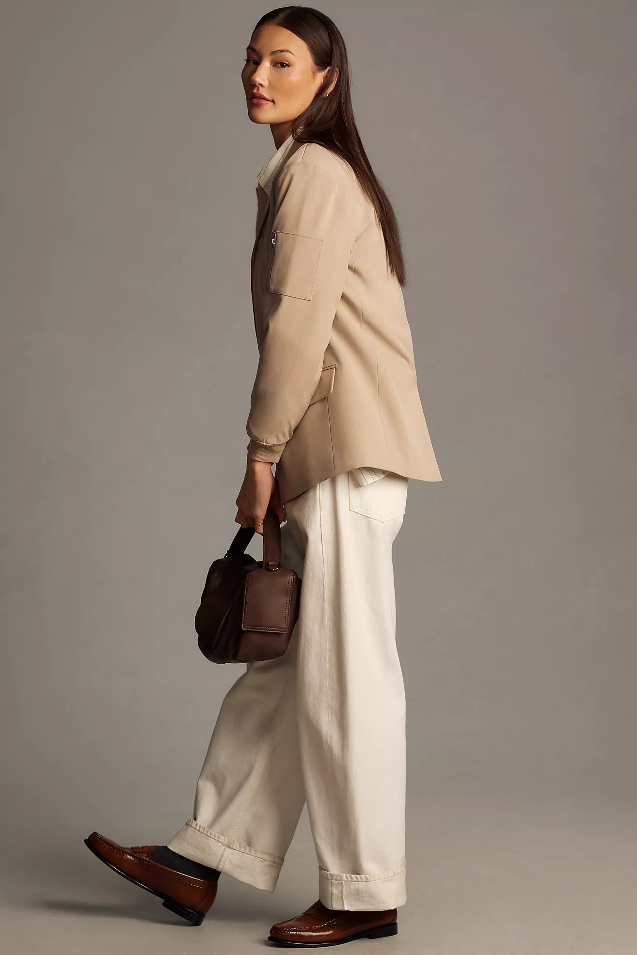 DOLAN Relaxed Bomber-Sleeve Blazer