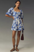 Load image into Gallery viewer, Farm Rio Garden Tiles Linen Mini Dress

