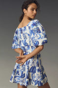 Load image into Gallery viewer, Farm Rio Garden Tiles Linen Mini Dress
