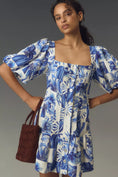 Load image into Gallery viewer, Farm Rio Garden Tiles Linen Mini Dress
