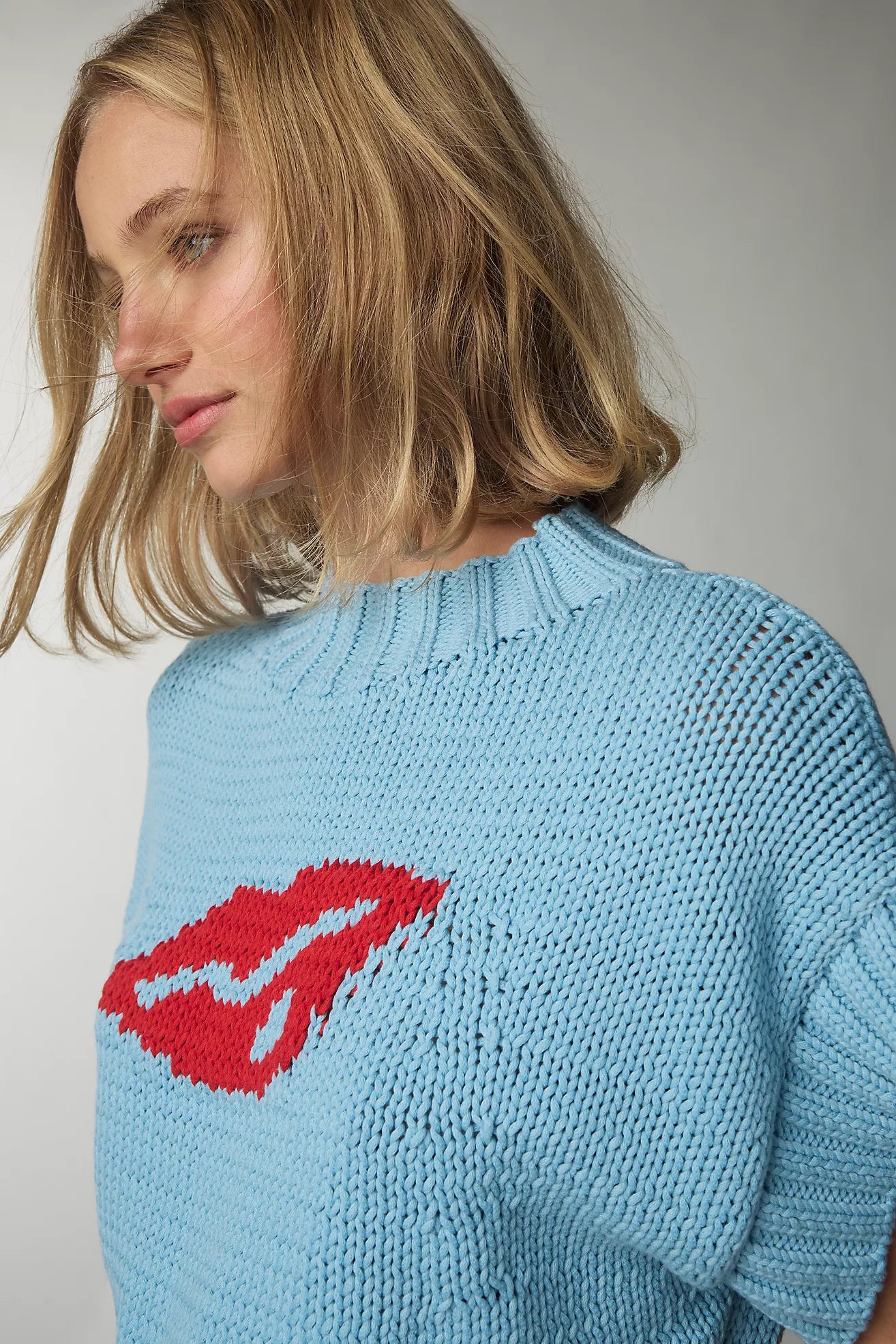 The Pippa Mock-Neck Extended Shoulder Knit Sweater Vest