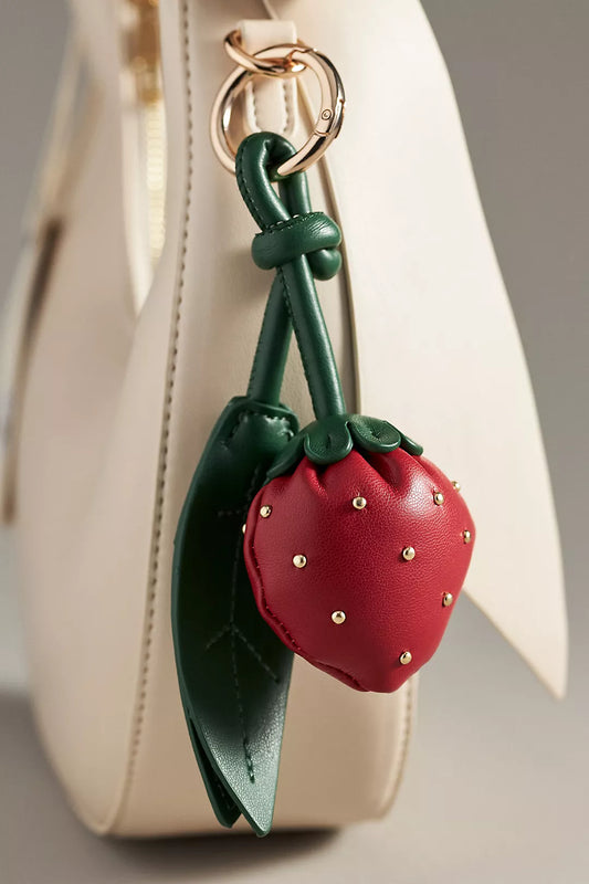 Strawberry Red Recycled Vegan Bag Charm