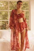 Load image into Gallery viewer, LyreBird Embroidered Lace-Trim Kimono
