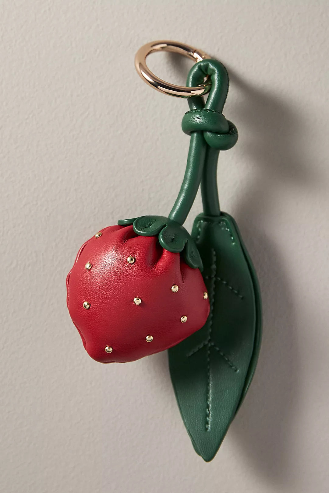Strawberry Red Recycled Vegan Bag Charm