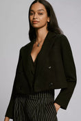Load image into Gallery viewer, Maeve Cropped Textured Suiting Blazer
