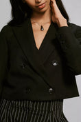 Load image into Gallery viewer, Maeve Cropped Textured Suiting Blazer
