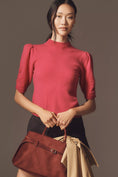 Load image into Gallery viewer, By Anthropologie Wool Cashmere Puff-Sleeve Mock-Neck Sweater
