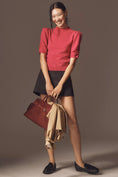 Load image into Gallery viewer, By Anthropologie Wool Cashmere Puff-Sleeve Mock-Neck Sweater
