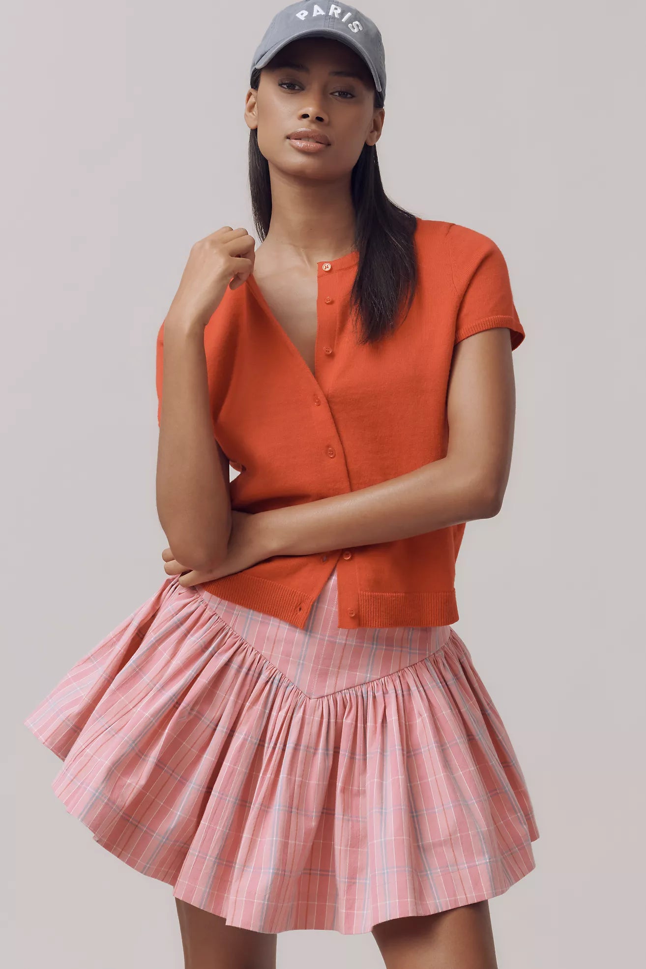 Maeve Basque-Waist Flirty Mini Skirt