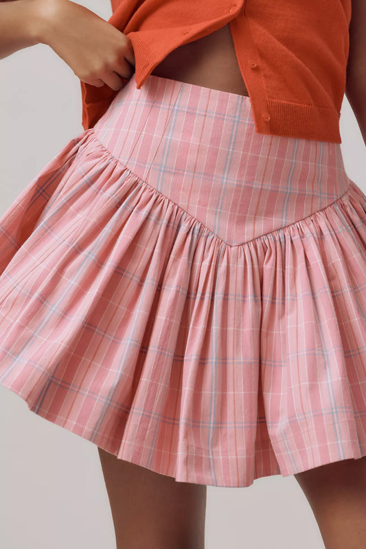 Maeve Basque-Waist Flirty Mini Skirt