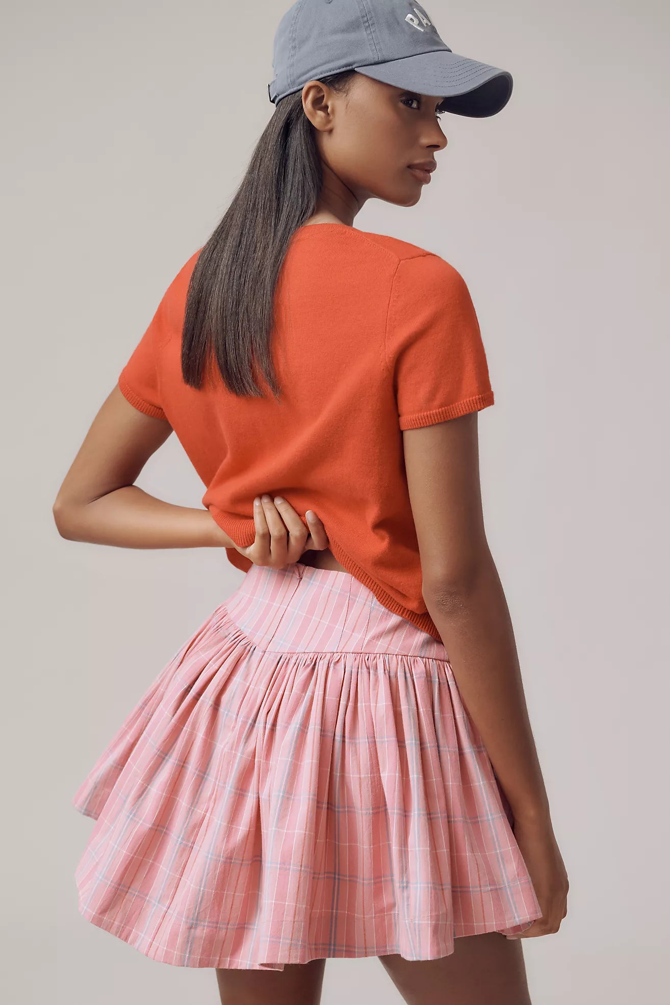 Maeve Basque-Waist Flirty Mini Skirt