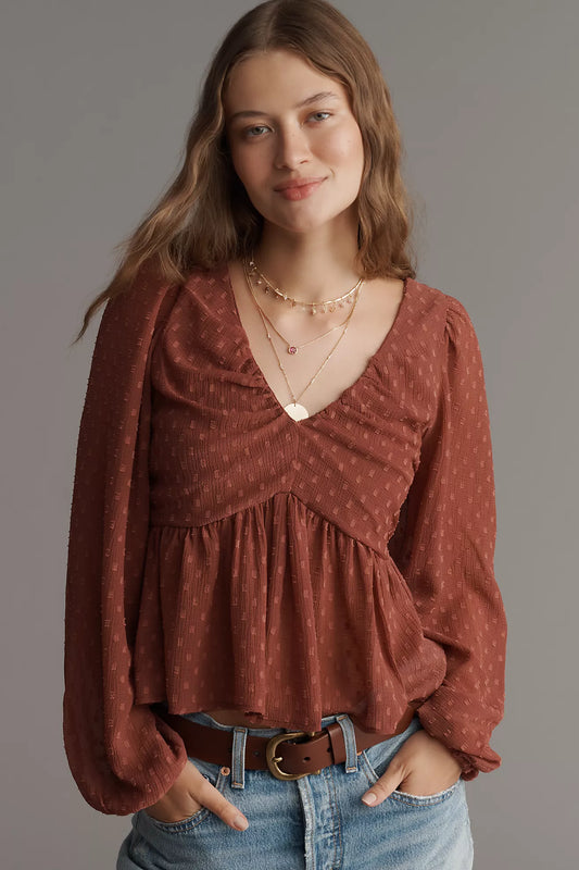 By Anthropologie Peplum Blouse