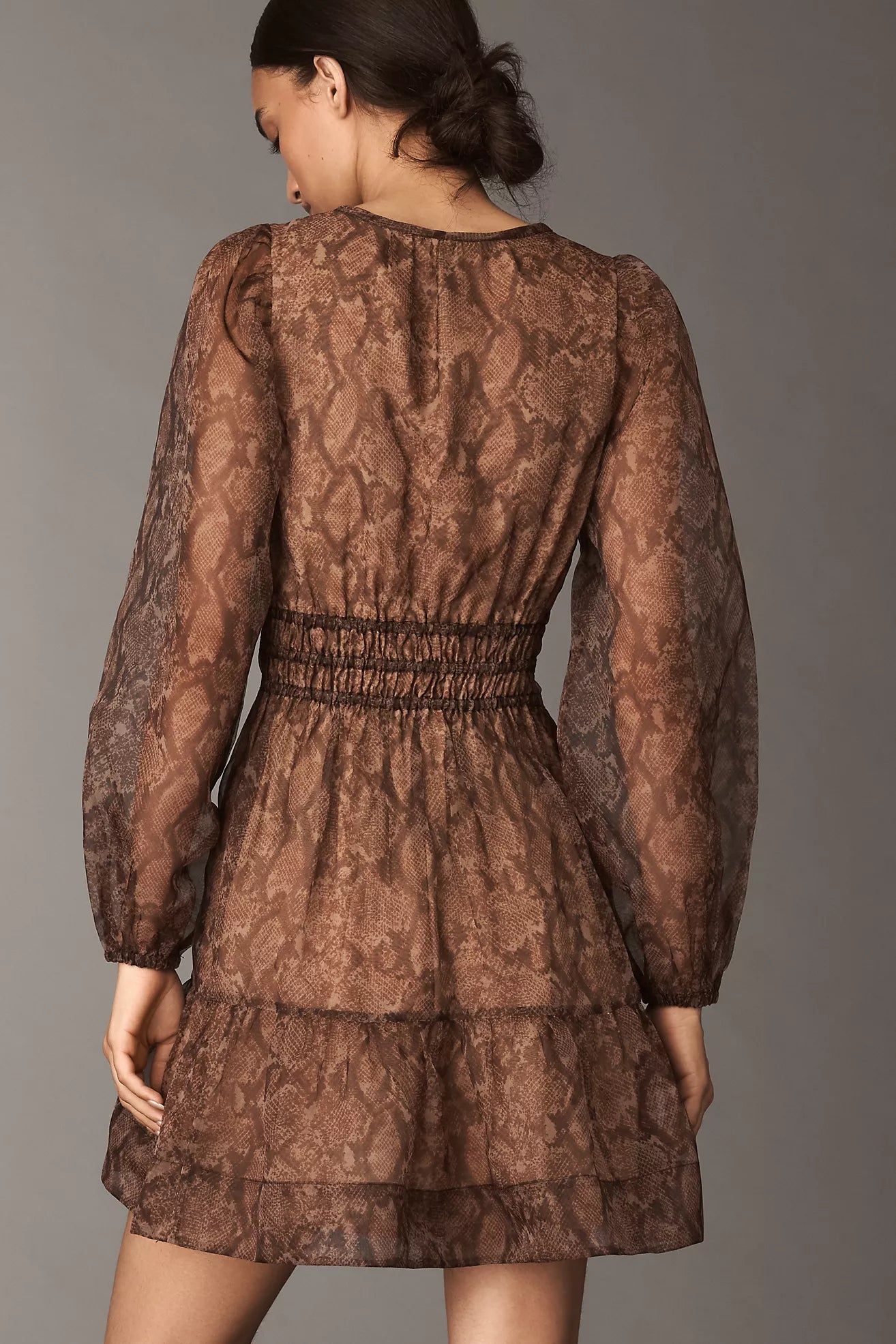 The Somerset Long-Sleeve Organza Mini Dress