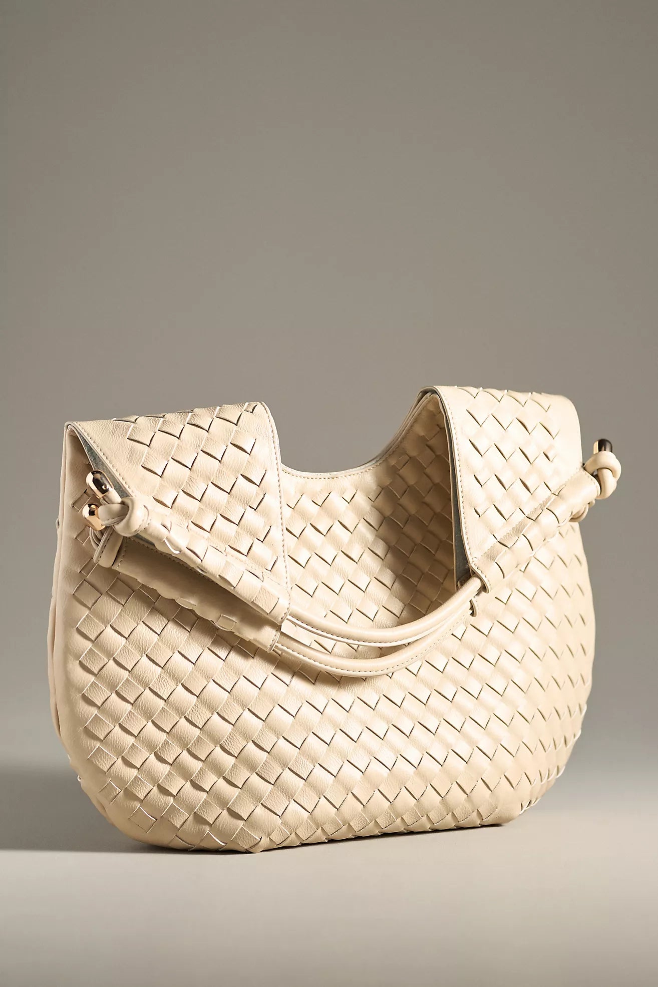 Tracy Woven Ivory Recycled Vegan Shoulder Bag