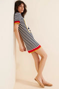 Load image into Gallery viewer, Flat White Knit Short-Sleeve Crew-Neck Mini Dress
