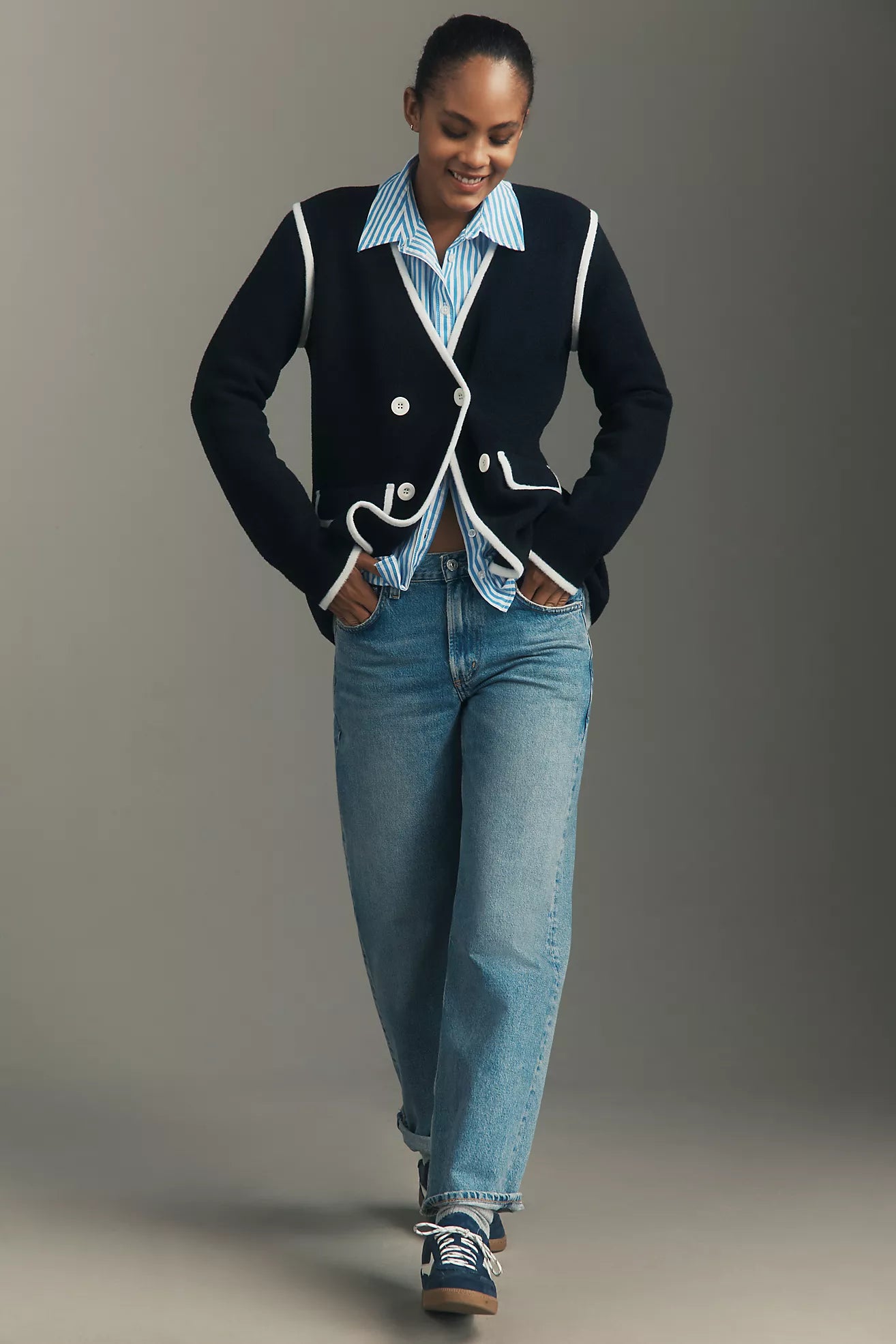 NVLT Knit Double-Breasted Blazer