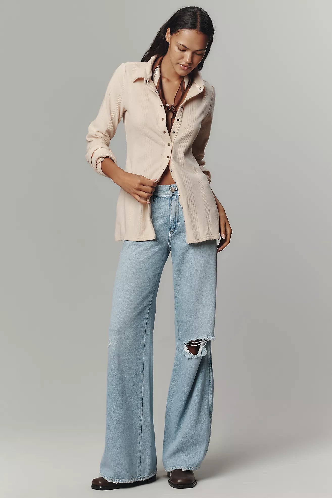 Pilcro Brushed Buttondown Cardigan Sweater