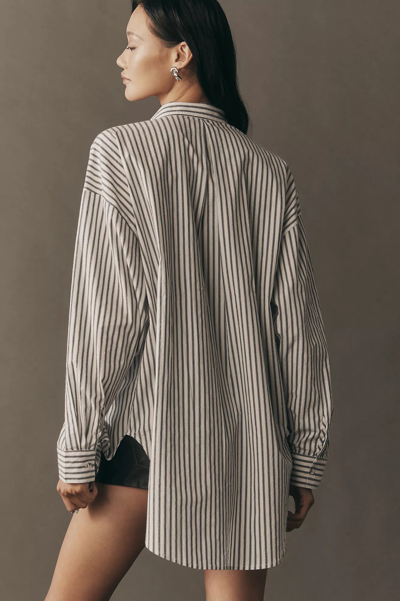 Pilcro Crystal-Embellished Relaxed Buttondown Shirt