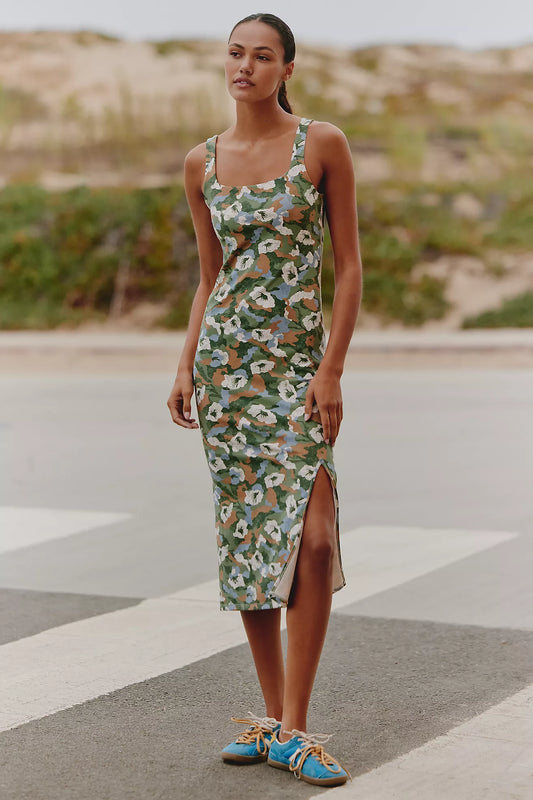 Daily Practice Square-Neck Midi Dress