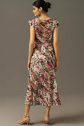 Load image into Gallery viewer, By Anthropologie Ruffle-Sleeve Floral Slip Midi Dress

