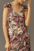 Load image into Gallery viewer, By Anthropologie Ruffle-Sleeve Floral Slip Midi Dress
