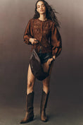 Load image into Gallery viewer, By Anthropologie Long-Sleeve Eyelet Blouse
